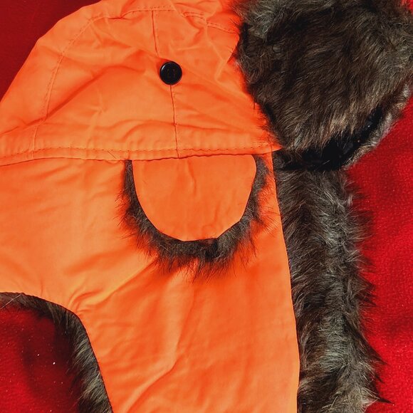 Kentucky Tactical Supply Rugged Outerwear Poly Hunter Orange Winter Faux Fur Hat - Picture 5 of 15